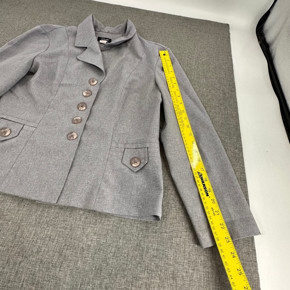 Vintage Spago Before Everything Else Blazer Lightweight Gray size 14 Buttons - Picture 7 of 15